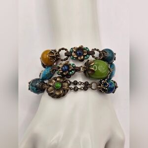 Vintage Sweet Romance 3 Strand Beaded Bracelet